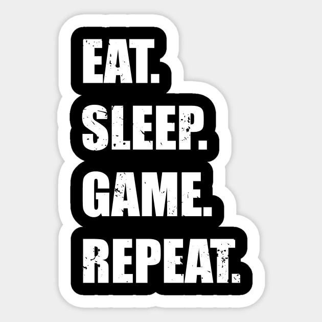 Eat Sleep Game Repeat Sticker by FungibleDesign